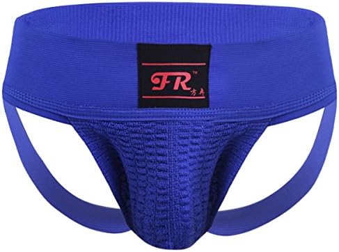 Jockstrap של יוג'ומן אלסטי מותניים תומך אתלטי ספורט ספורט תחתונים נושמים תחתונים כחולים x-large