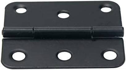 Faotup 20 יחידות צירים אסימטריים שחורים, צירי דלת מתכת צירים שער ריהוט חומרת חומרה קיפול שטוח צירי קת.