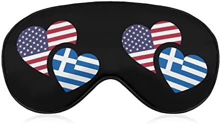 יוון ארהב דגל מסכת שינה מסכת עיניים ניידת עם עיניים רכה עם רצועה מתכווננת לגברים נשים