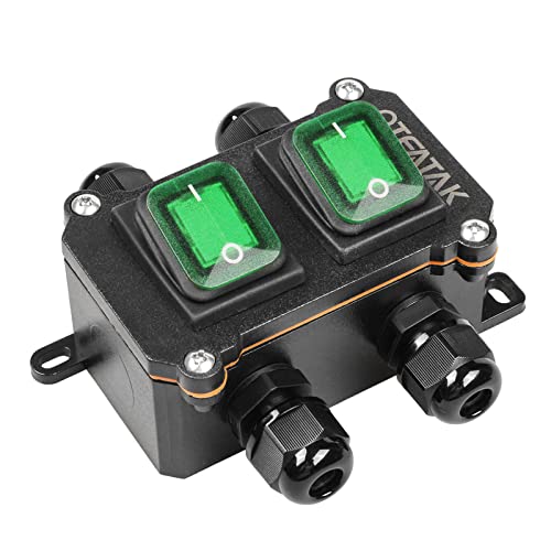 מתג כבל קו QTeatak DPST AC/DC 20A-125V, 16A-25V, 30A-24V, 35A-12V IP66 מתג TOGGLE מתג כפול מתג כפול