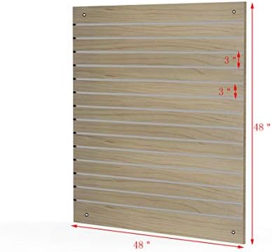 תיקון מציג לוח לוחות עץ אלון 48 על 48 ערוצי אלומיניום תצוגת קיר סחורה 18620-4 יחידות
