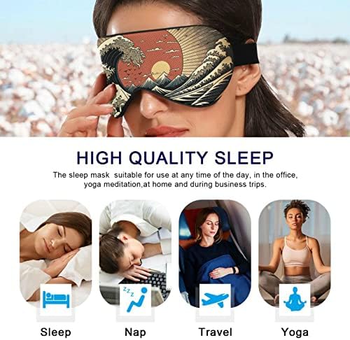 Foliosa גל רטרו מסכת שינה יפן, מחית עיניים נוחה לנשימה לשינה משוקללת עבור נשים עם נשים עם רצועה אלסטית