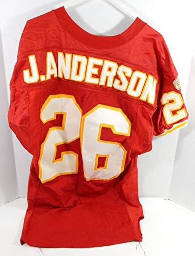 1996 קנזס סיטי ראשי J.Anderson 26 משחק השתמש בג'רזי אדום 40 DP32177 - משחק NFL לא חתום בשימוש בגופיות