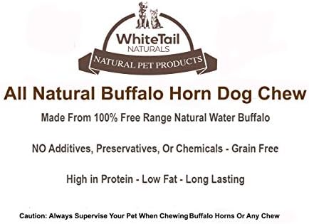 Naturals Whitetail - מים קרניים באפלו לכלבים כלבים כלבים טבעיים קרניים לעיסה - צעצוע לעיסה לאורך זמן
