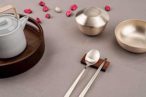 Notbichae Premium bronzeware סכום כפית מקלות קוצץ קוריאנית קוריאנית שולחן שולחן מסורתי בעבודת יד Bangjja