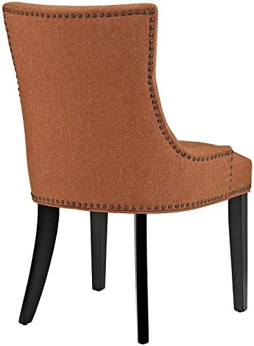 מודווי מרקיז מודרני מרופד בד אוכל כיסא עם ראש ציפורן לקצץ בכתום