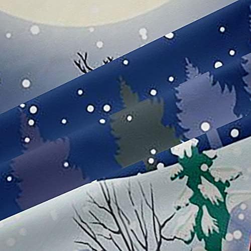 וילונות עץ חג המולד של Feelyou לחדר שינה סלון ילדים חג המולד וילונות צבי שלג חמוד לסלון חדר שינה גלקסי