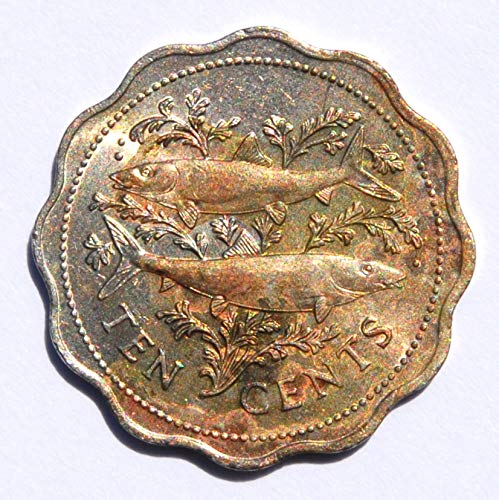 1980 BS איי בהאמה שני בונפיש 10 סנט מטבע קנס
