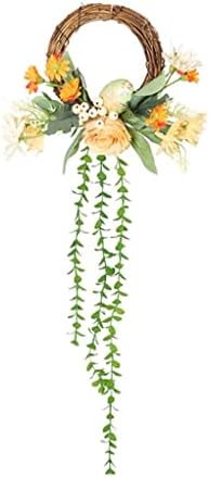 Yfqhdd זר פסחא ביתי טבעת פרחים מלאכותית קישוט גרלנד קישוטי קישוטי פסטיבל קישודים לקיר גן דלת הכניסה