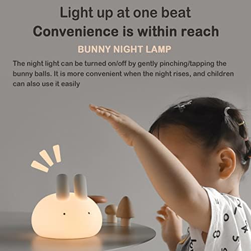 תינוק משתלת חמוד סיליקון מנורת נטענת נייד אור עם טיימר שינה ליד מיטת ארנב שינה מנורת במעונות חדר דקור