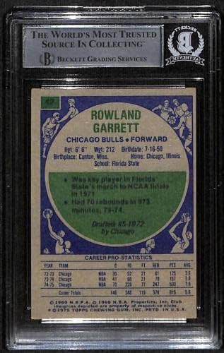42 Rowland Garrett - 1975 כרטיסי כדורסל Topps מדורגים BGS Auto - כרטיסי כדורסל לא חתומים
