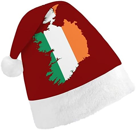 דגל המפה של אירלנד חג המולד כובע סנטה כובע מצחיק חג המולד כובעי חג מסיבת כובעי עבור נשים / גברים