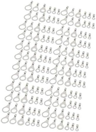 X-DREE 120 יחידות טבעת חשופה סוג לשון טבעת מסופים לא מבודדים מחבר כבל חוט (120 UNIDS TIPO DE LENGüeta