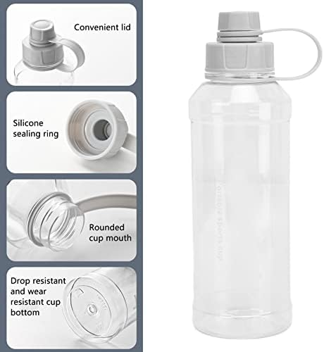 בקבוק מים PSSOPP 1000 מל, בקבוק מים ספורטיבי עם אטום אוויר מעולה ידית רחבה קיבולת גדולה לשימוש חיצוני