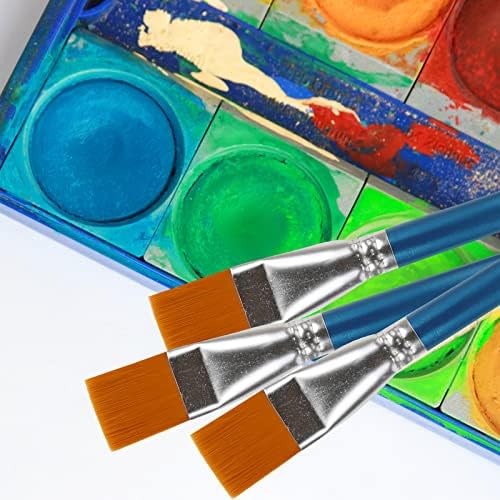 14 חתיכות של ציור מברשות - 1 אינץ אמנות בתפזורת מברשות צבע אקריליק ציור-שטוח סינטטי מברשת צבע אמנות