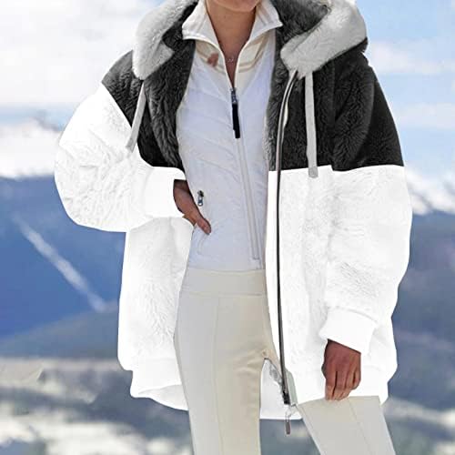 מעיל פליס פלאפי של Daseis, מעילי חופשה נשים פלוס גודל שרוול ארוך ז'קט ז'קט חורף מזדמן מטושטש חמים