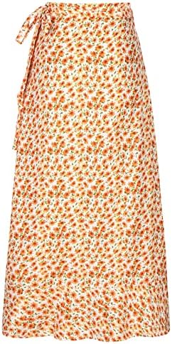 חצאית פרחונית בוהו לנשים מותניים גבוהים פיצול ירך באורך מלא חצאית מקסי 2023 קיץ אביב לפרוע חצאית חוף