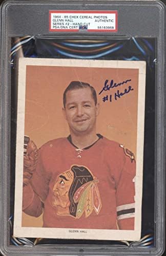 17 גלן הול - 1963 תמונות דגני צ'קס כרטיסי הוקי מדורגים PSA אוטומטי - תמונות NHL עם חתימה