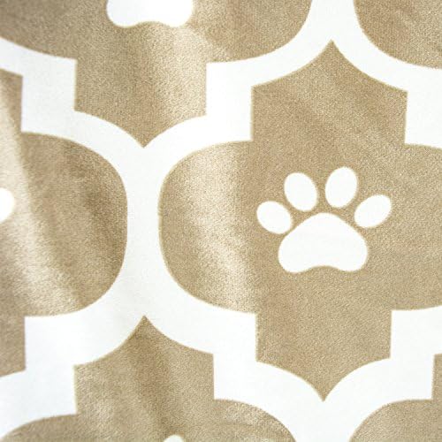 שמיכה לחיות מחמד עם הדפס כפות מרוקאי יבש עצם, 48 על 67, אפור חום