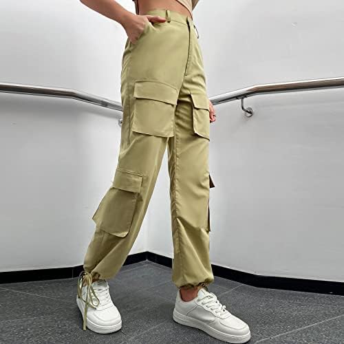 מכנסי מטען רגל רחבים לנשים אימון מזדמן מכנסי יוגה מטען עם כיסים במכנסיים רחבים אופנתיים בקיץ.