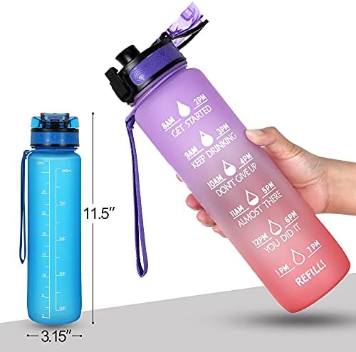 3pack 32oz בקבוק מים גדול עם יצרנית זמן מוטיבציונית BPA דליפה BPA בקבוק מים שתייה חינם לקמפינג כושר