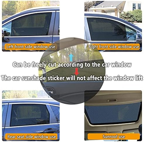 4 יחידות חתך ומכונית לא-ריקינג חלון חלון חלון שמש צלל מדבקות נצמדות סטטיות לחסימת UV, וילונות פרטיות