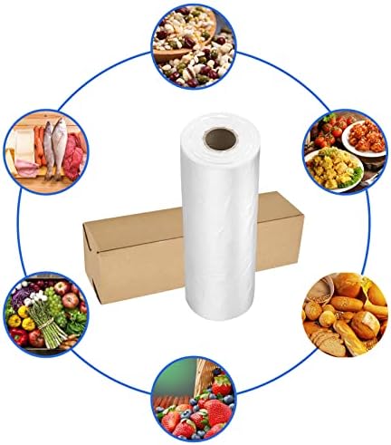 Tapsin 12x16 פלסטיק מייצרים שקיות על גליל - שקיות ניילון בהירים למזון, ירקות, פירות, לחם, שקיות לחיות