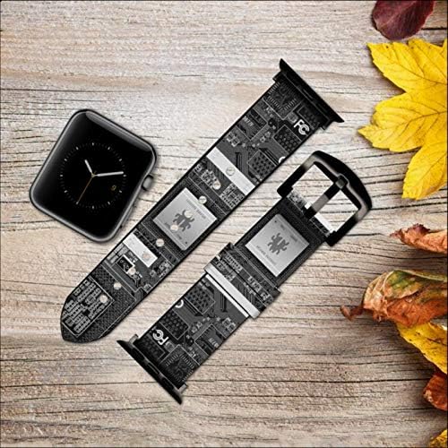 CA0732 מעגל באגים עור גרפי עור ורצועת רצועת שעונים חכמה של סיליקון עבור Apple Watch Iwatch Size 42 ממ/44